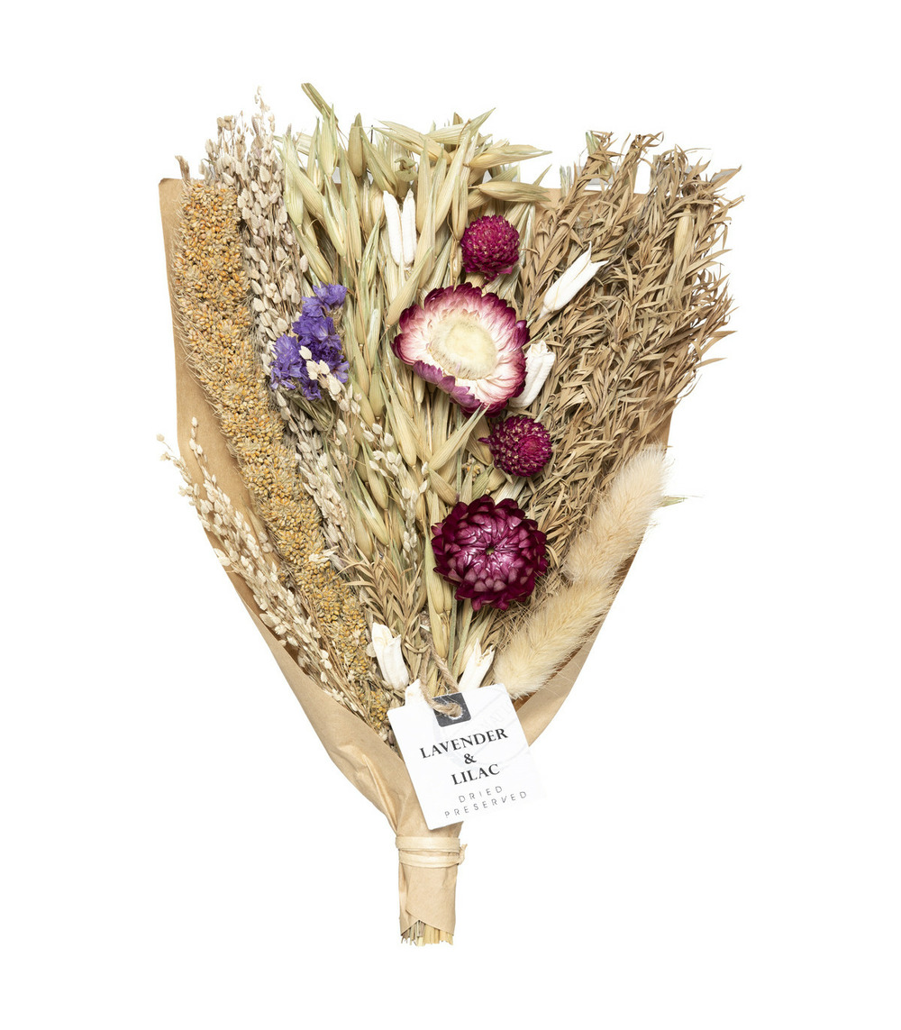 Coffret bouquet de fleurs séchées avec spray parfum 10 ml