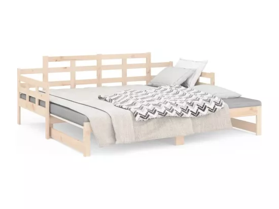 Lit coulissant sans matelas bois de pin solide