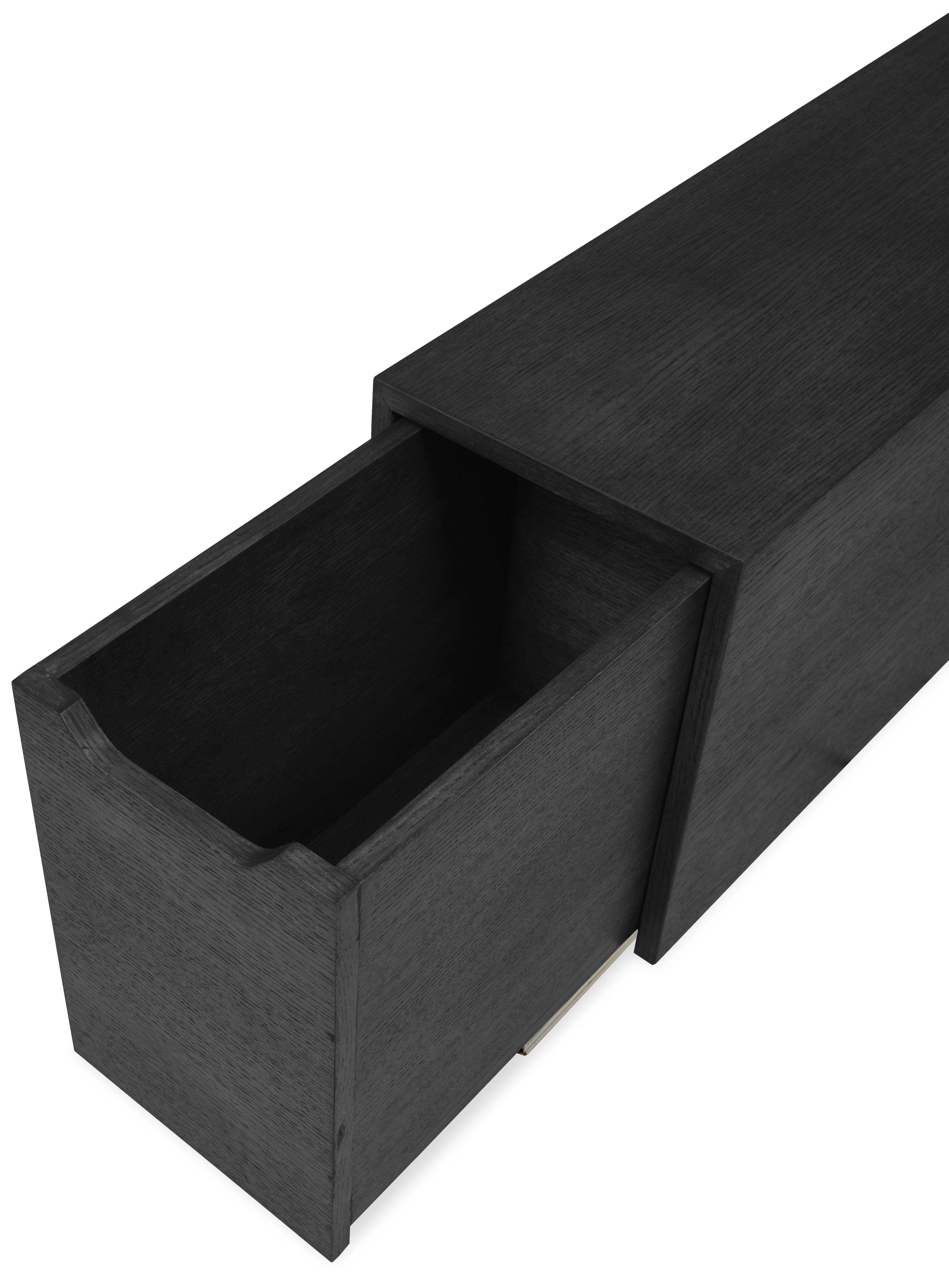 Bijzettafel zwart met lade Felix