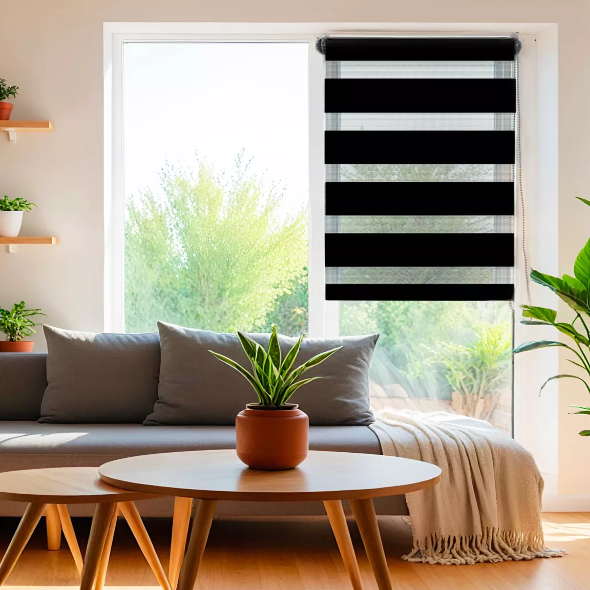 Store enrouleur Jour / Nuit (75 x 180 cm) Noir