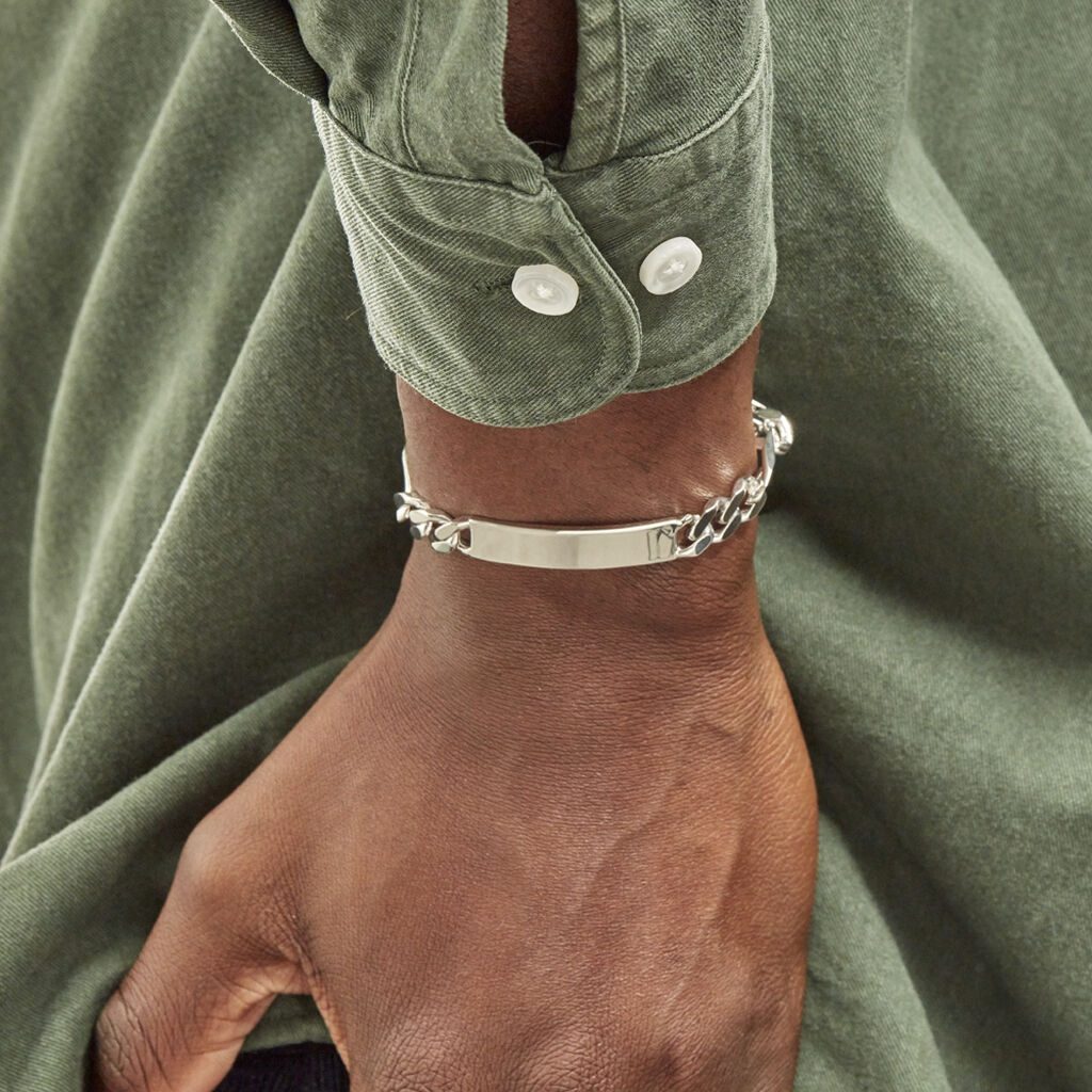 Bracelet Identité Argent Blanc Vivian