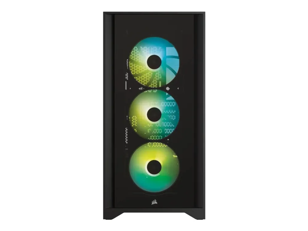 CORSAIR | iCUE 4000X RGB – Miditower - ATX - ingen strømforsyning - Sort - USB/Lyd