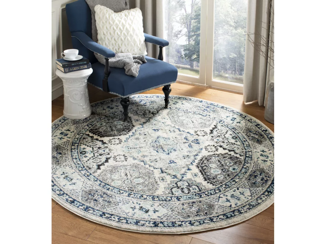 Tapis Light Grey & Blue 201 X 201 cm - Maisie