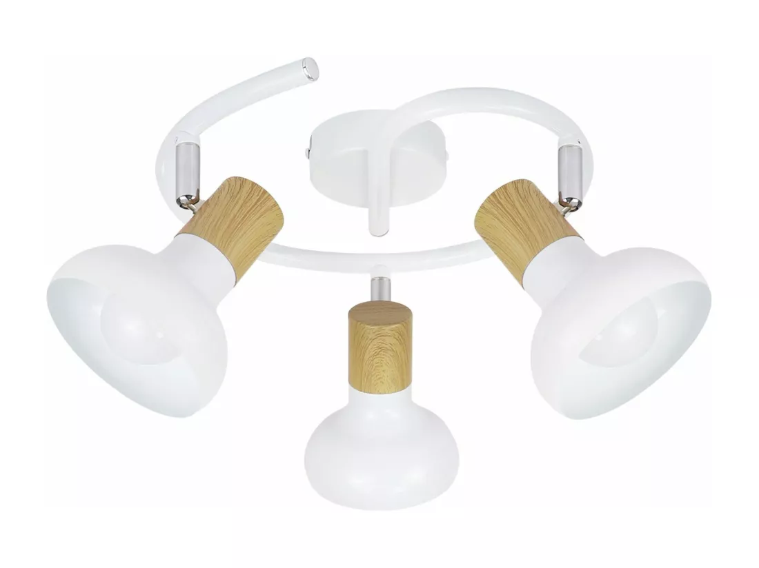 NETTLIFE Spot de plafond vintage E14 intérieur 350° orientable blancsans ampoule industriel 3 lampes rond