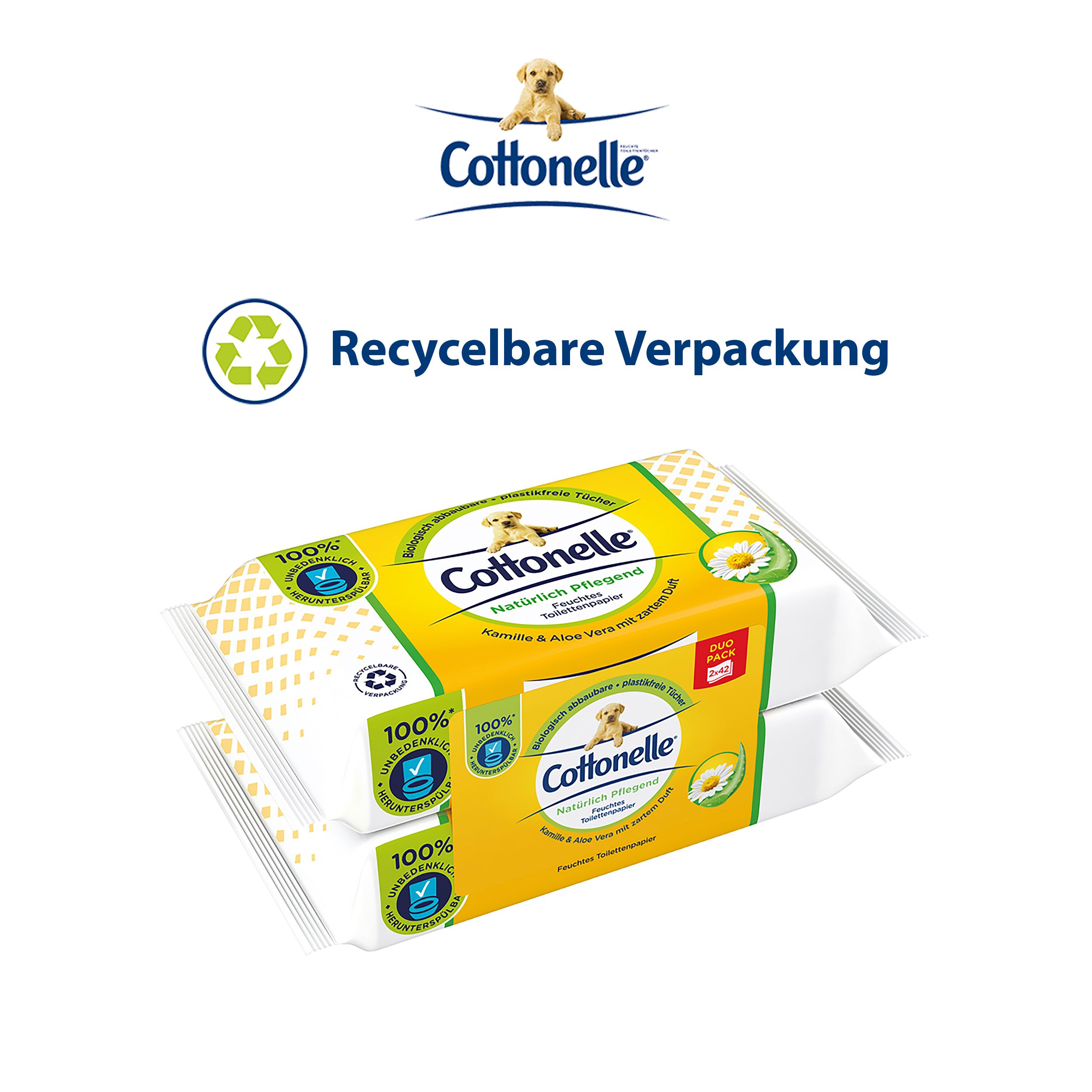 Cottonelle Feuchtes Toilettenpapier Kamille & Aloe Vera Duo-Pack