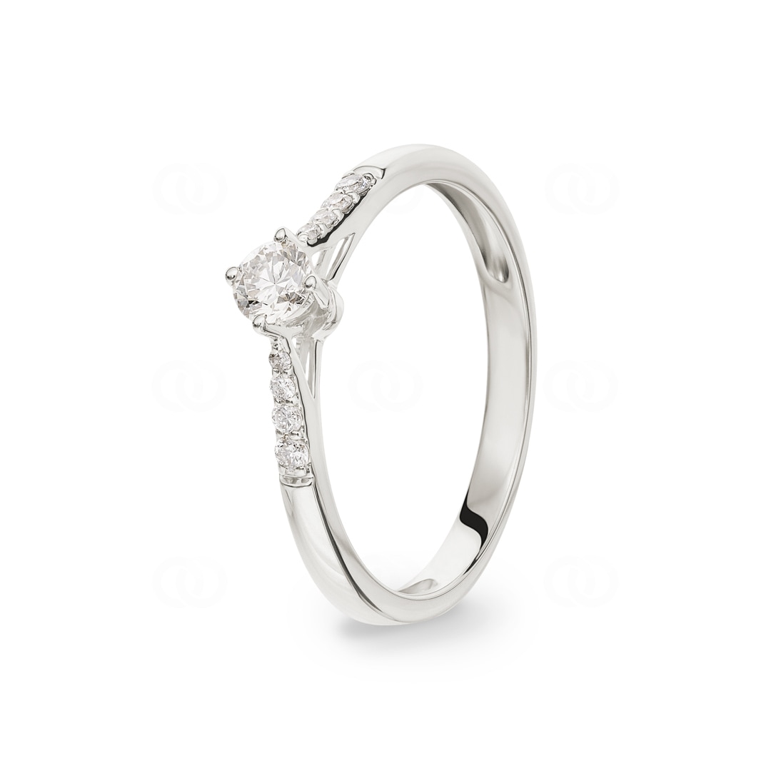 0.25 Karat Diamantring 750/18 K Weissgold