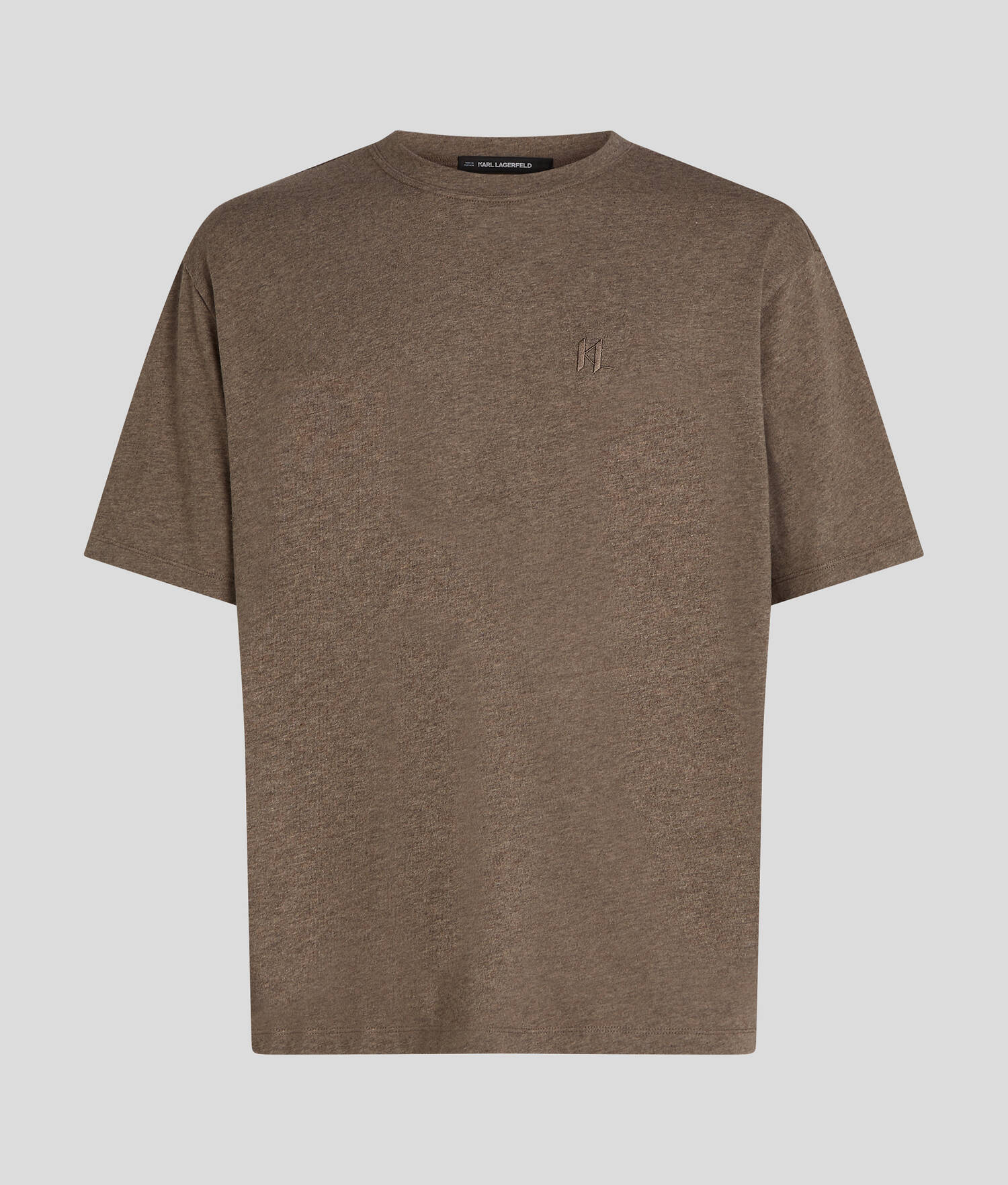 T-SHIRT EN LAINE MÉLANGÉE KL MONOGRAM