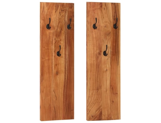 VIDAXL - Porte manteau Porte-manteaux muraux 2 pcs 36x3x110 cm bois d'acacia massif