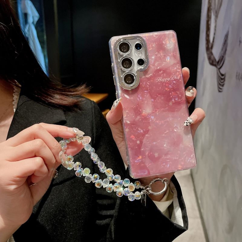 Tondephiry - Shell Textured Phone Case / Strap / Set - Samsung