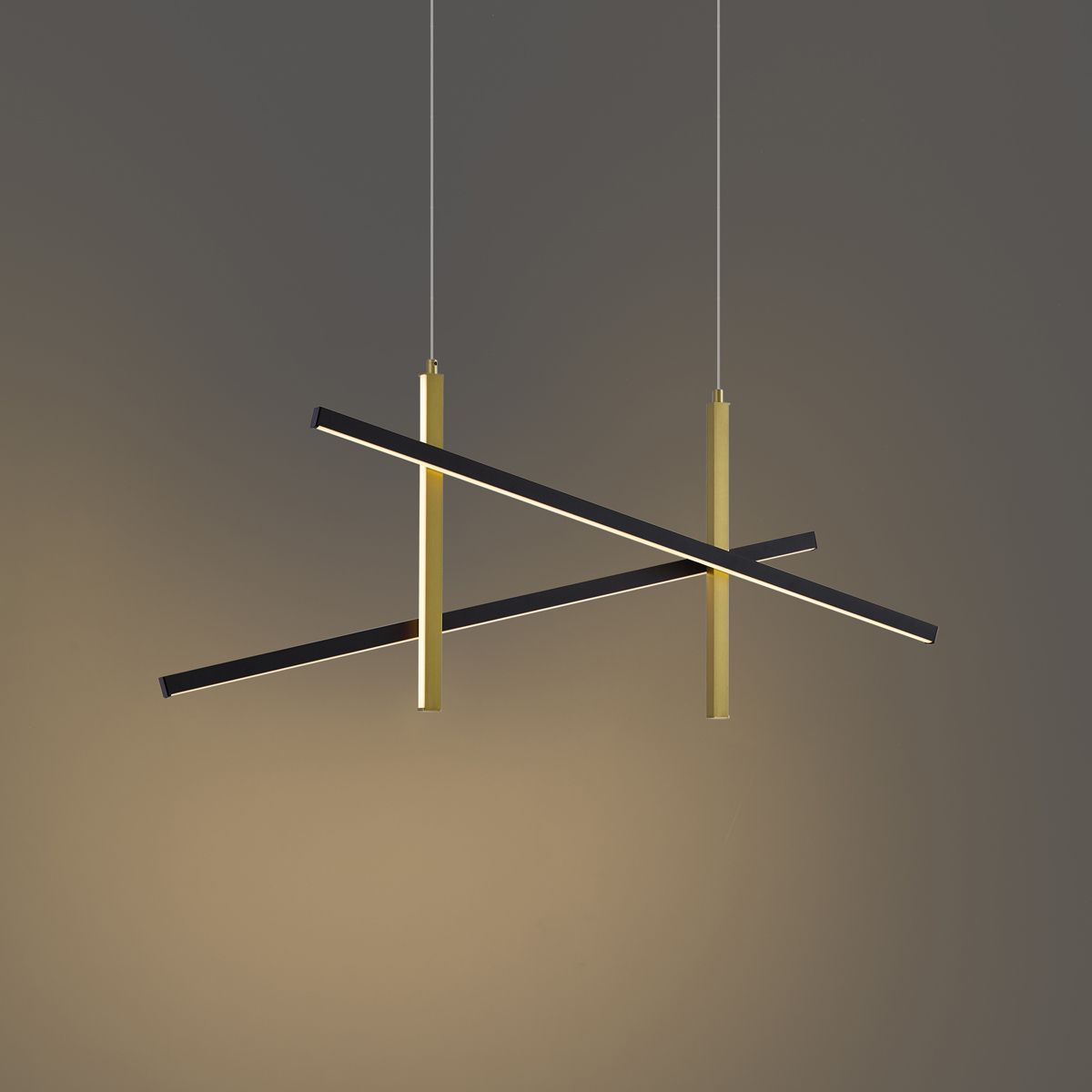 Design hanglamp X zwart met goud incl. LED 3-staps dimbaar - Joy