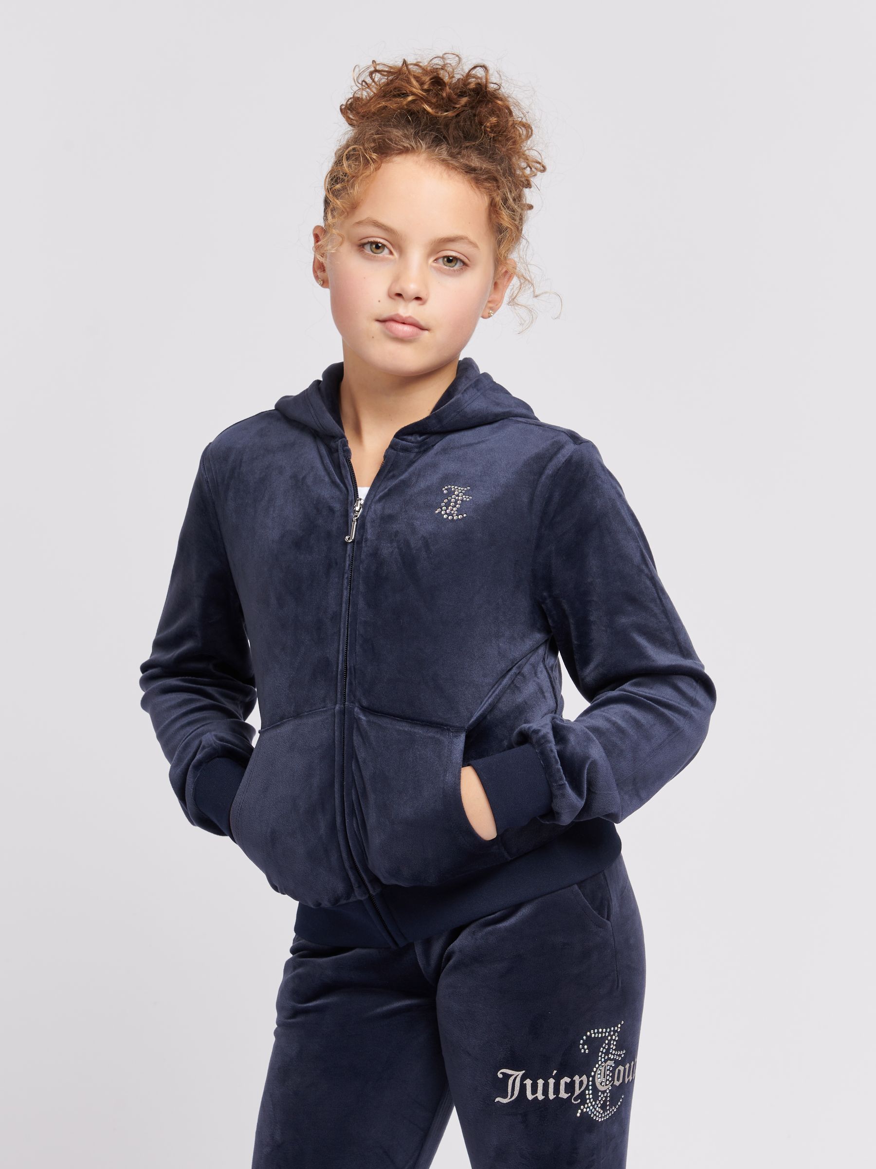 Lichtblauw - Juicy Couture ruitvormige hoodie met rits
