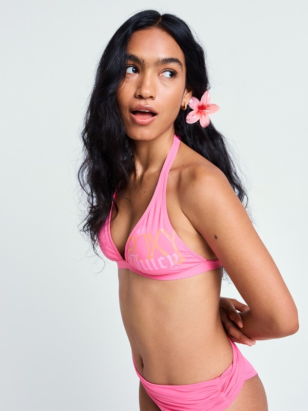 Roxy X Juicy Couture Haut de bikini triangle Rose Femme