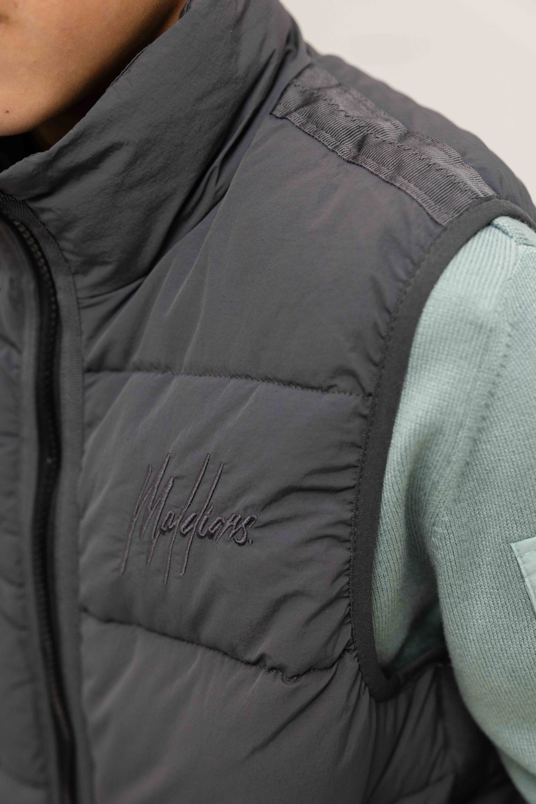 Malelions Matt Crinkle Padded Bodywarmer Kids Donkergrijs