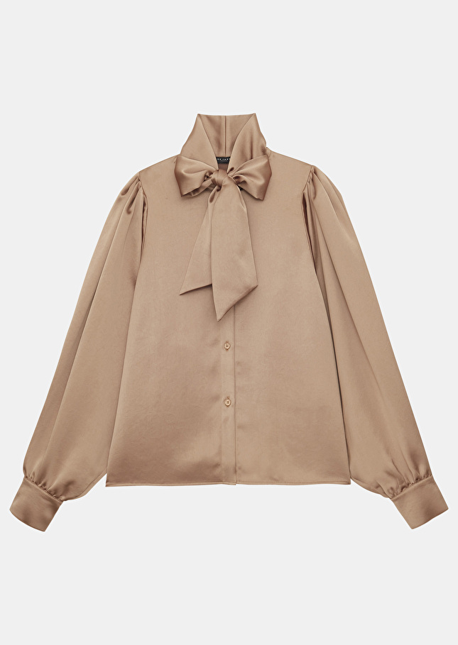 Chemise Candyamarron en satin fluide