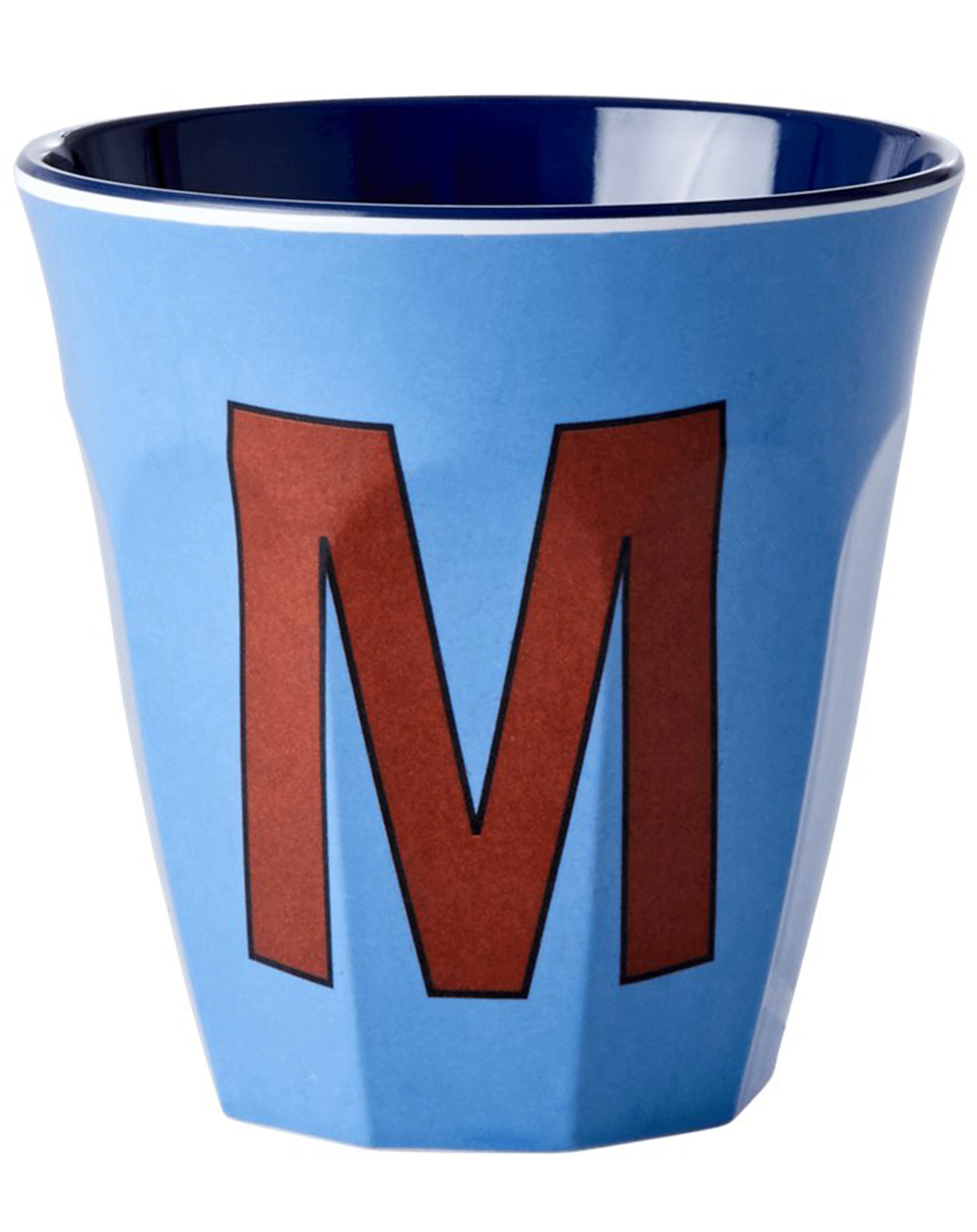 Melamin-Becher LETTER M - MEDIUM in new dusty blue