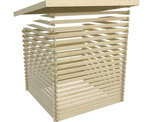 Blokhut Karibu Tossens 6 406 x 422 cm naturel