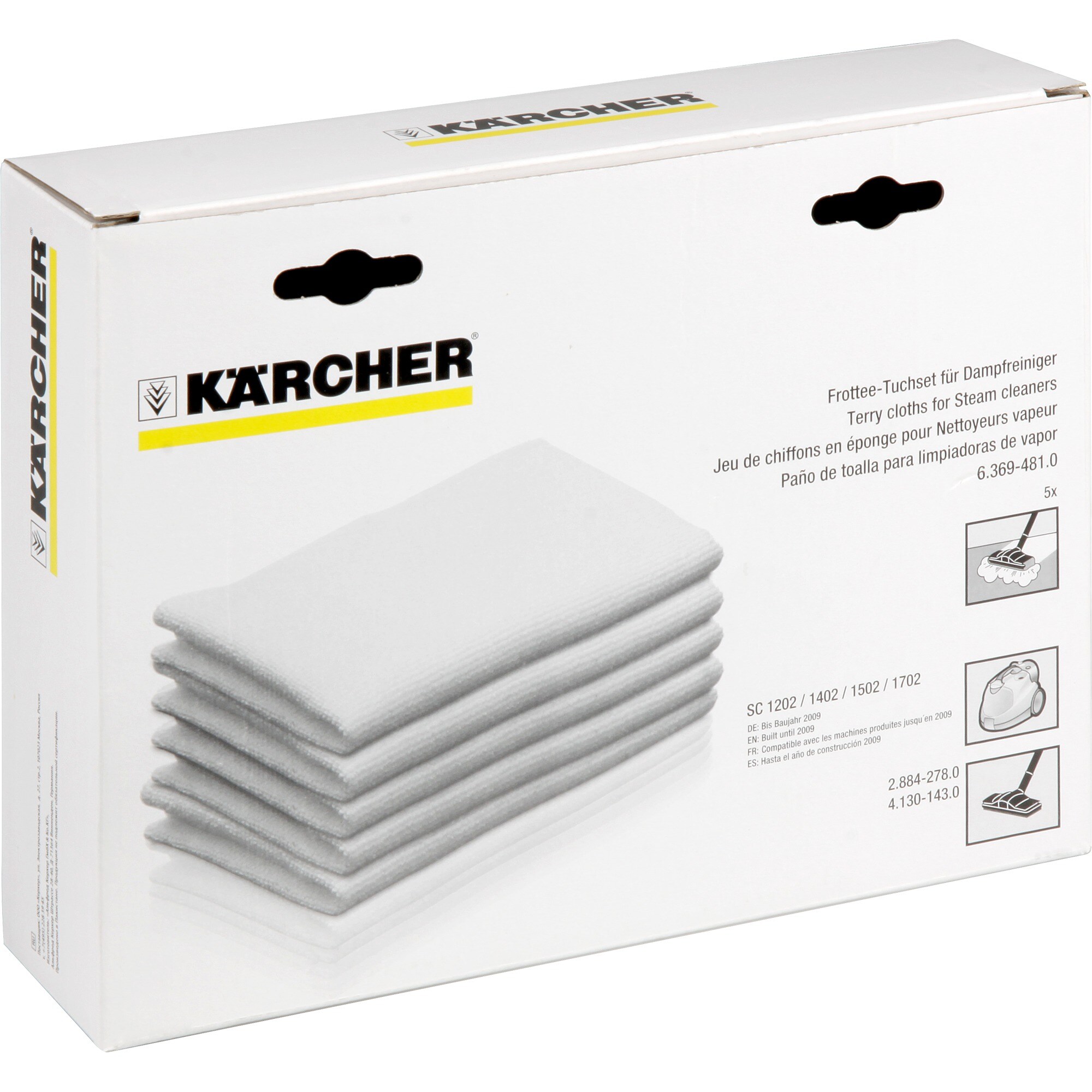Kärcher Wischbezug Frottee-Tücher für Dampfreiniger, breit