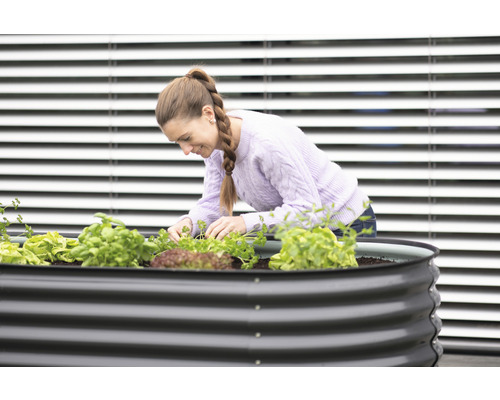 Klassieke ovale verhoogde tuinbak WESTMANN 160 x 80 x 82 cm grijs