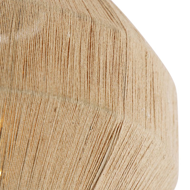 Oosterse plafondlamp zwart met touw - Riki