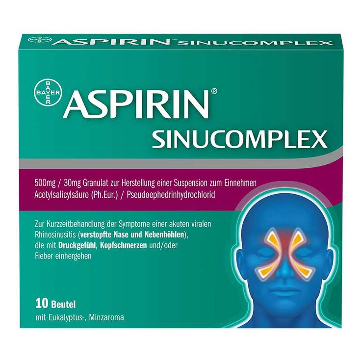 Aspirin SinuComplex 500 mg/30 mg Granulat Suspension - Herstellung Beutel , 10 St