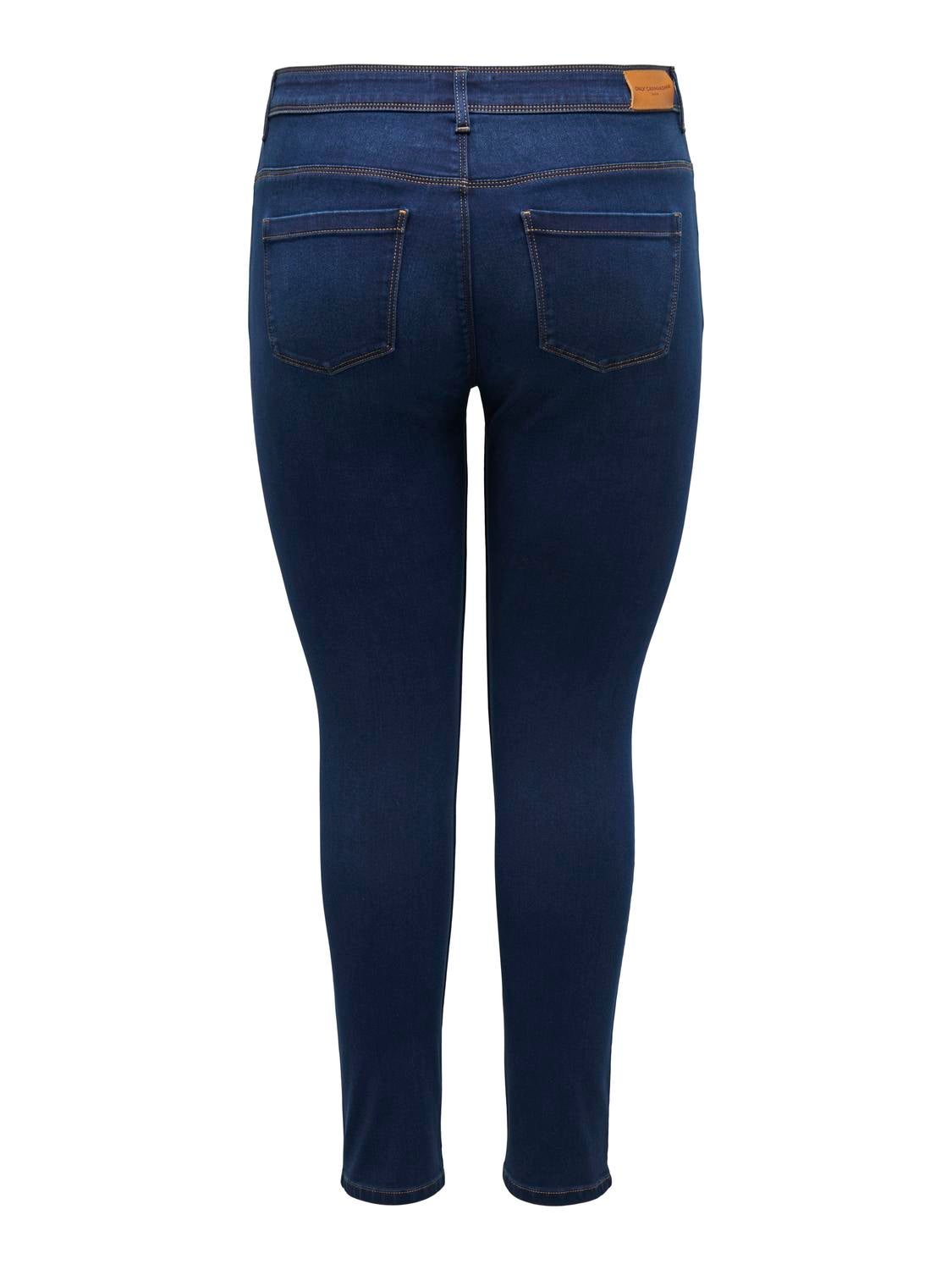 CARULTIMATE Mittlere Taille Skinny Fit Jeans Dark Blue Denim