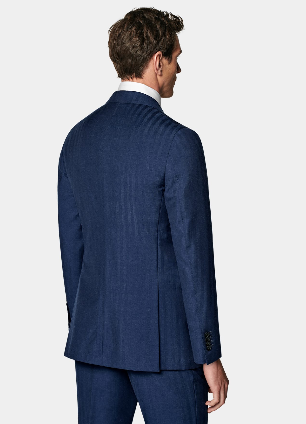 Costume Perennial Havana coupe Tailored bleu moyen à chevrons