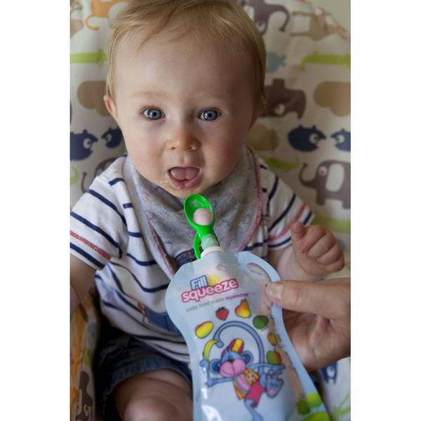 Fill n SqueezFill n Squeez  e Löffel für Pouchys