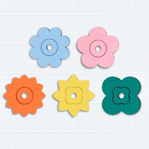Quut badpuzzel bloemen - 10st
