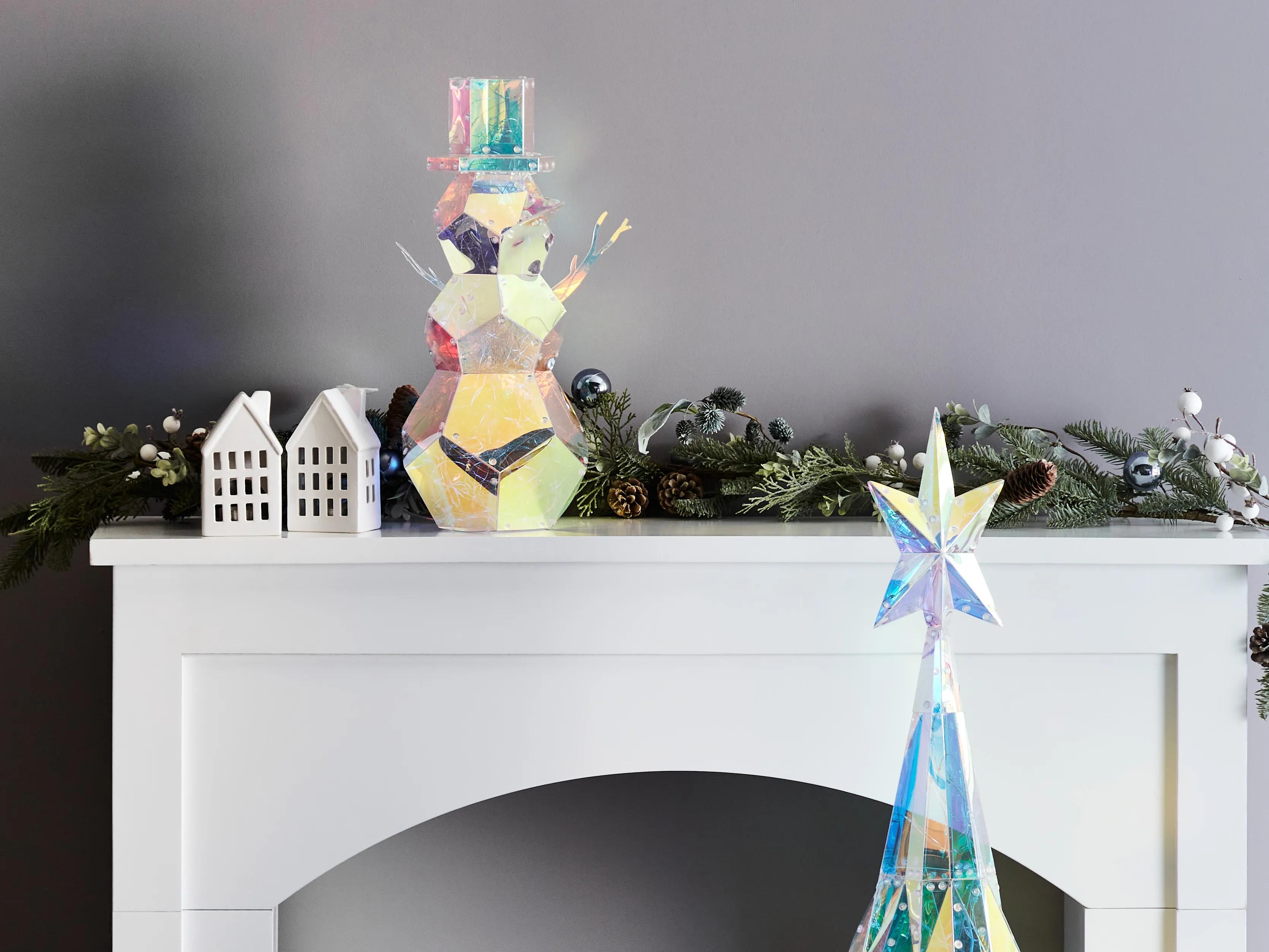 Kerstdecoratie LED ARCTICA Sneeuwpop 43 cm Meerkleurig