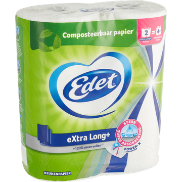 Edet Extra Long+ Keukenpapier 2 Rollen