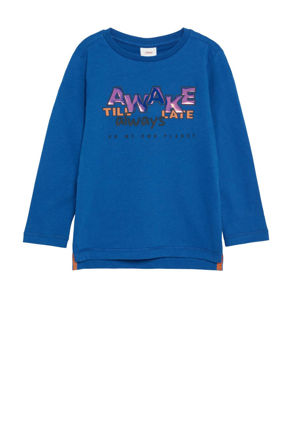 s.Oliver longsleeve met tekst blauw