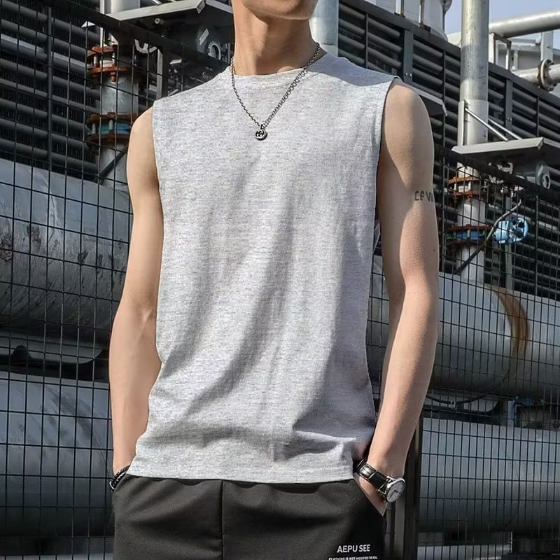 Acritus - Tanktop met ronde hals en effen kleur