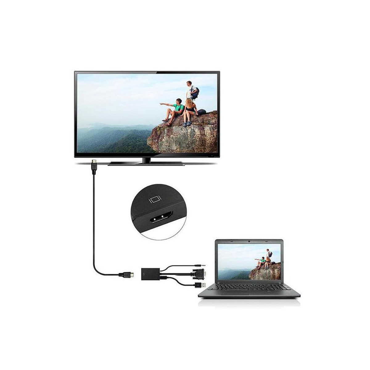 NÖRDIC VGA til HDMI adapter 1080p 60Hz HDCP 1.2