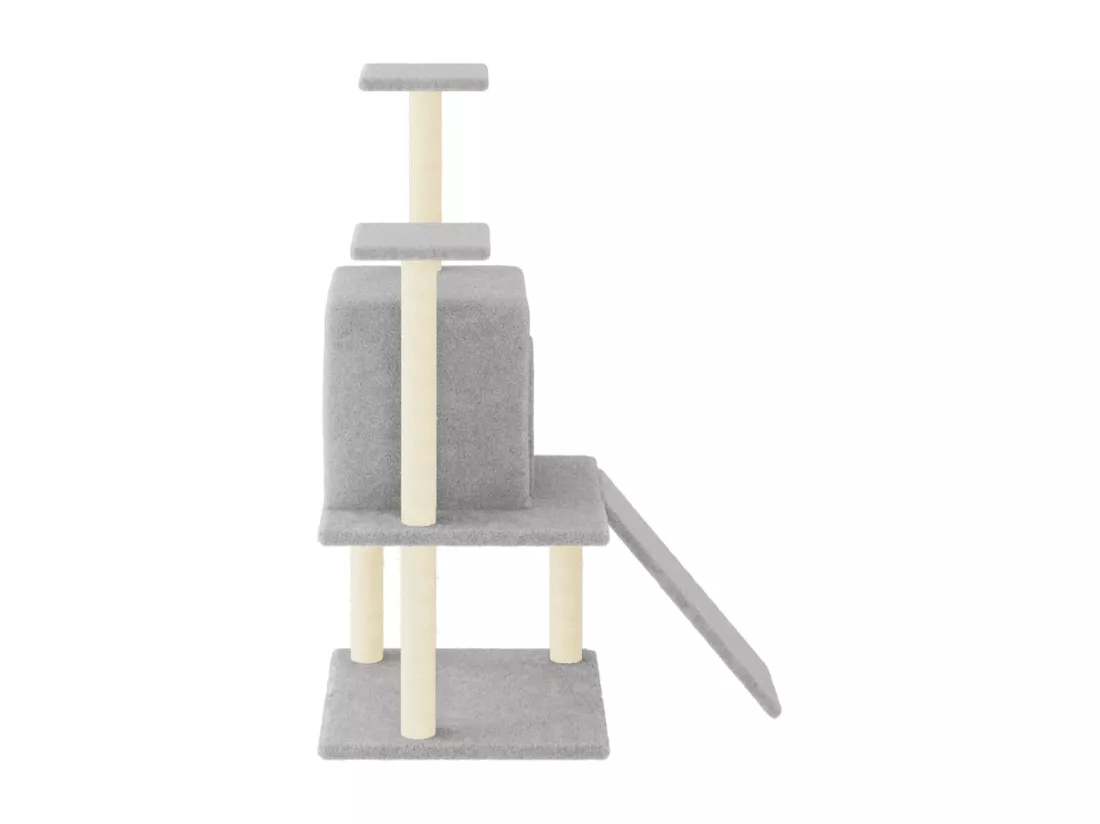 Arbre à chat avec griffoirs en sisal gris clair 110 cm