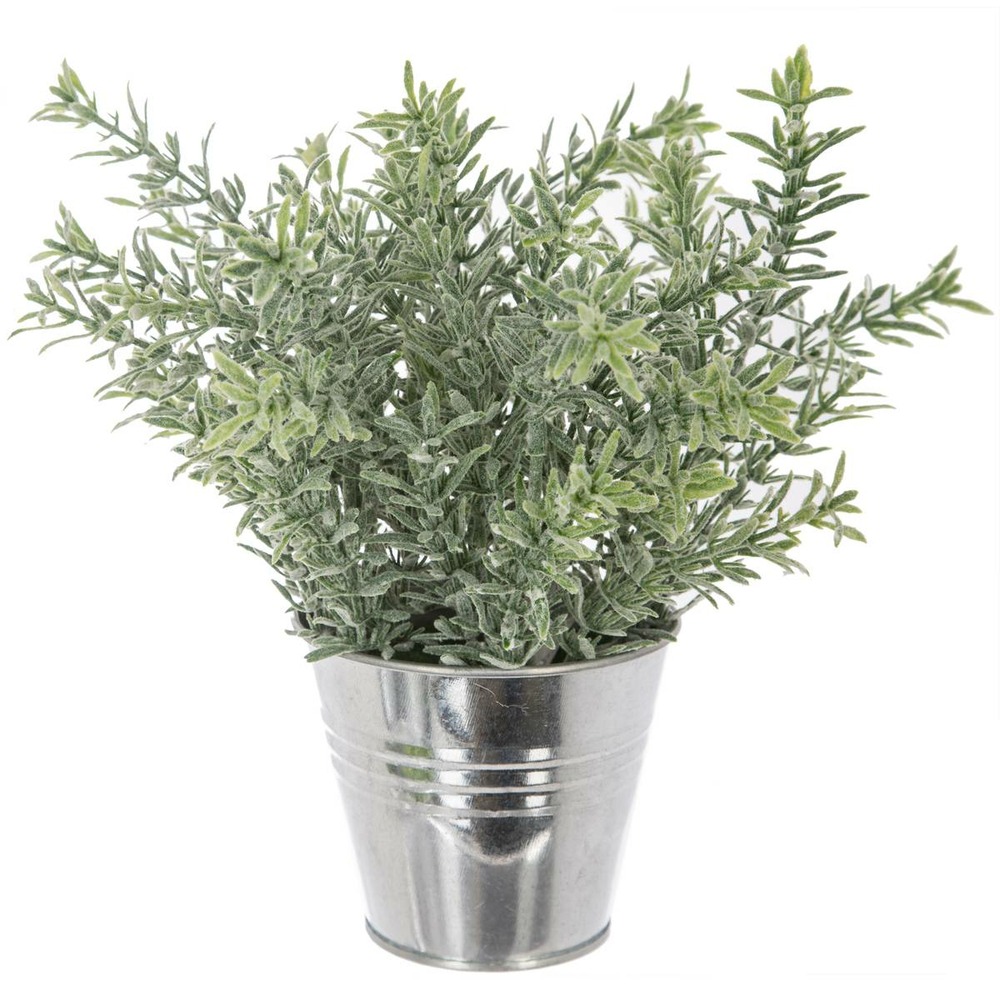 Plante artificielle pot en zinc h 25 cm