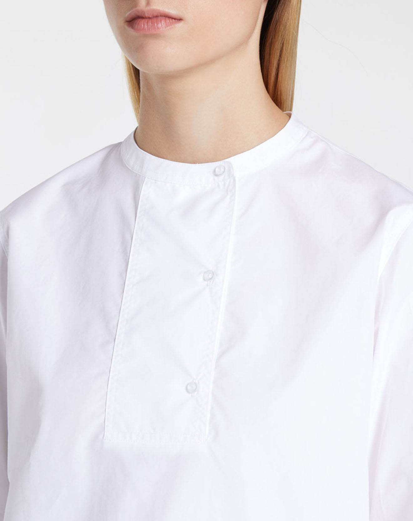 Galeries Lafayette Blouse en Coton Genoise droite blanche