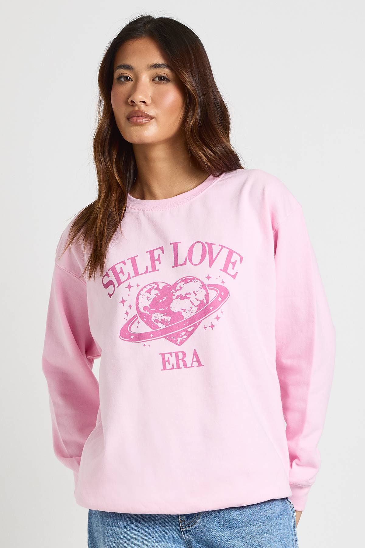 boohoo Sweat-shirt Oversize Imprimé Ère De L'amour De Soi