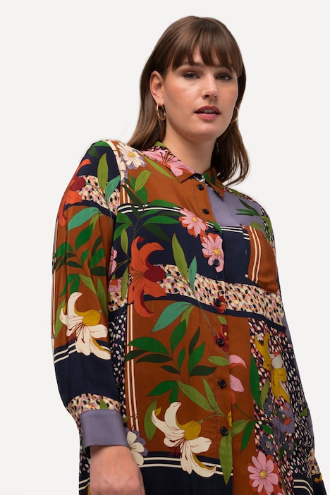 Hemdbluse, Blätter, Hemdkragen, Langarm