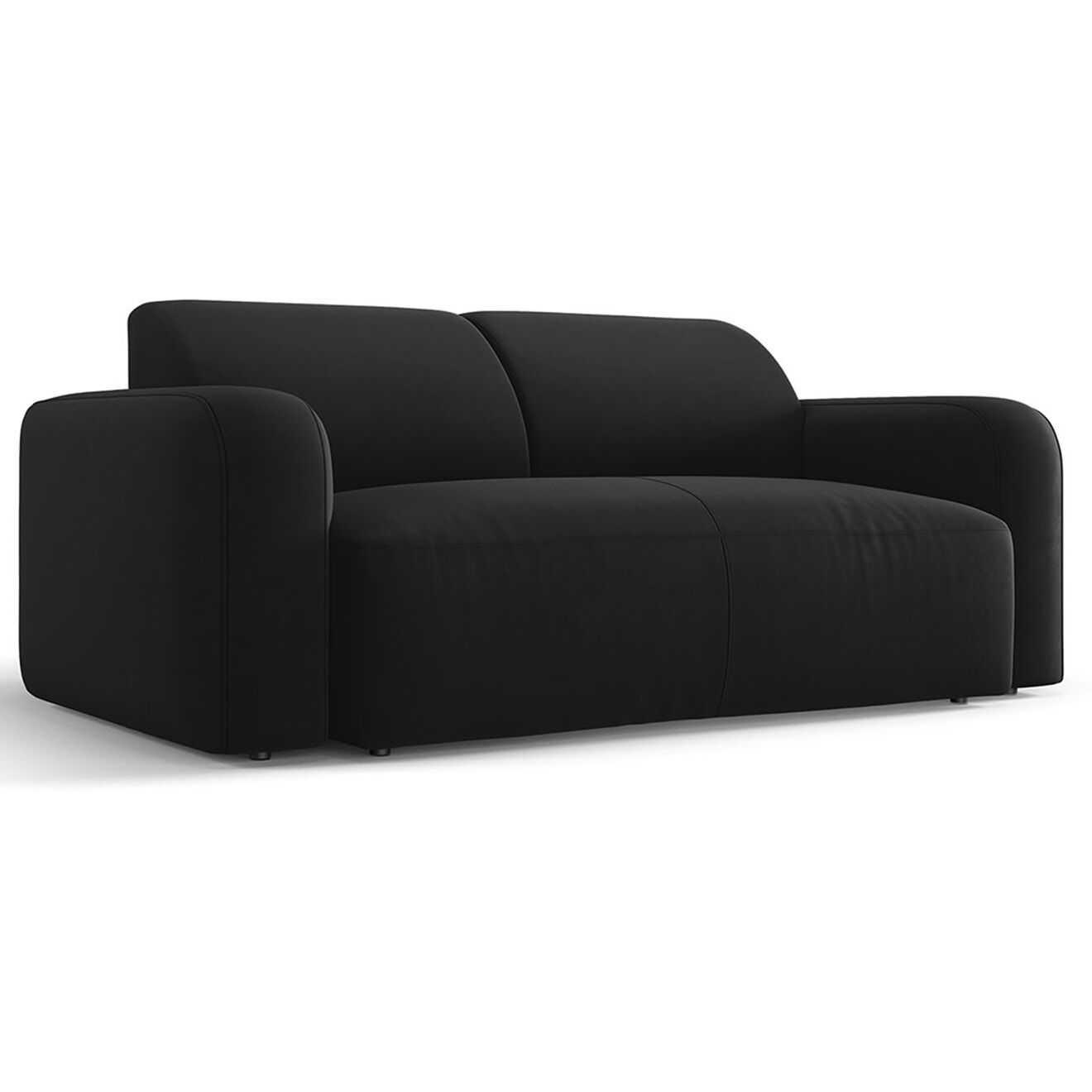 Mazzini Sofas Canapé Velours Jasmin 2 Places noir - 170x95x72 cm