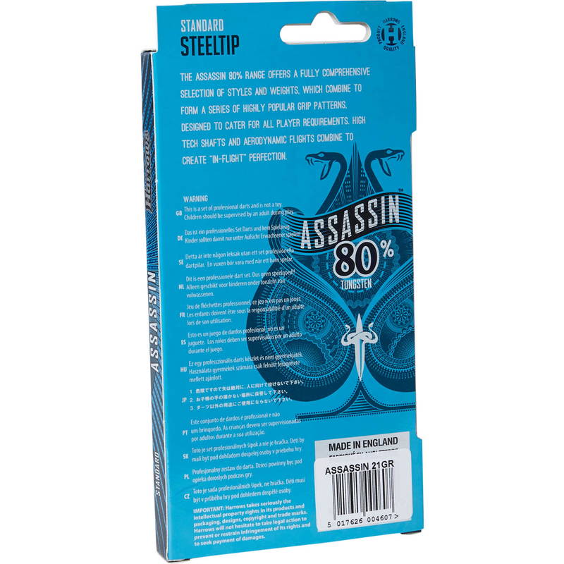 Harrows Assassin 80% Tungsten Steeltip Dartpile