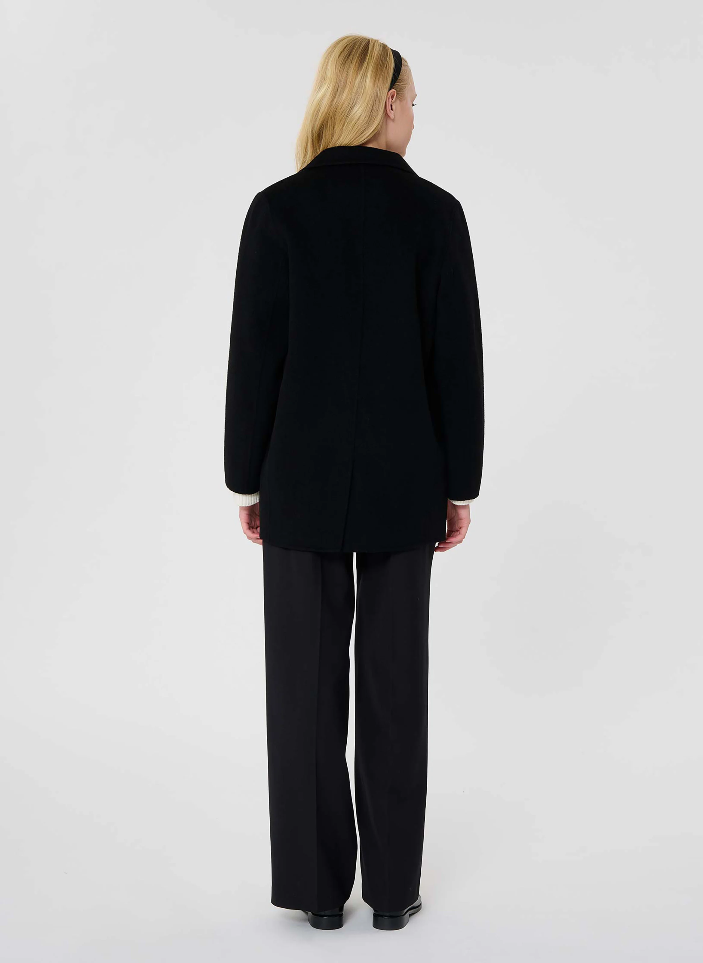 VIRGO - Veste droite tailleur en laine mélangée | Noir