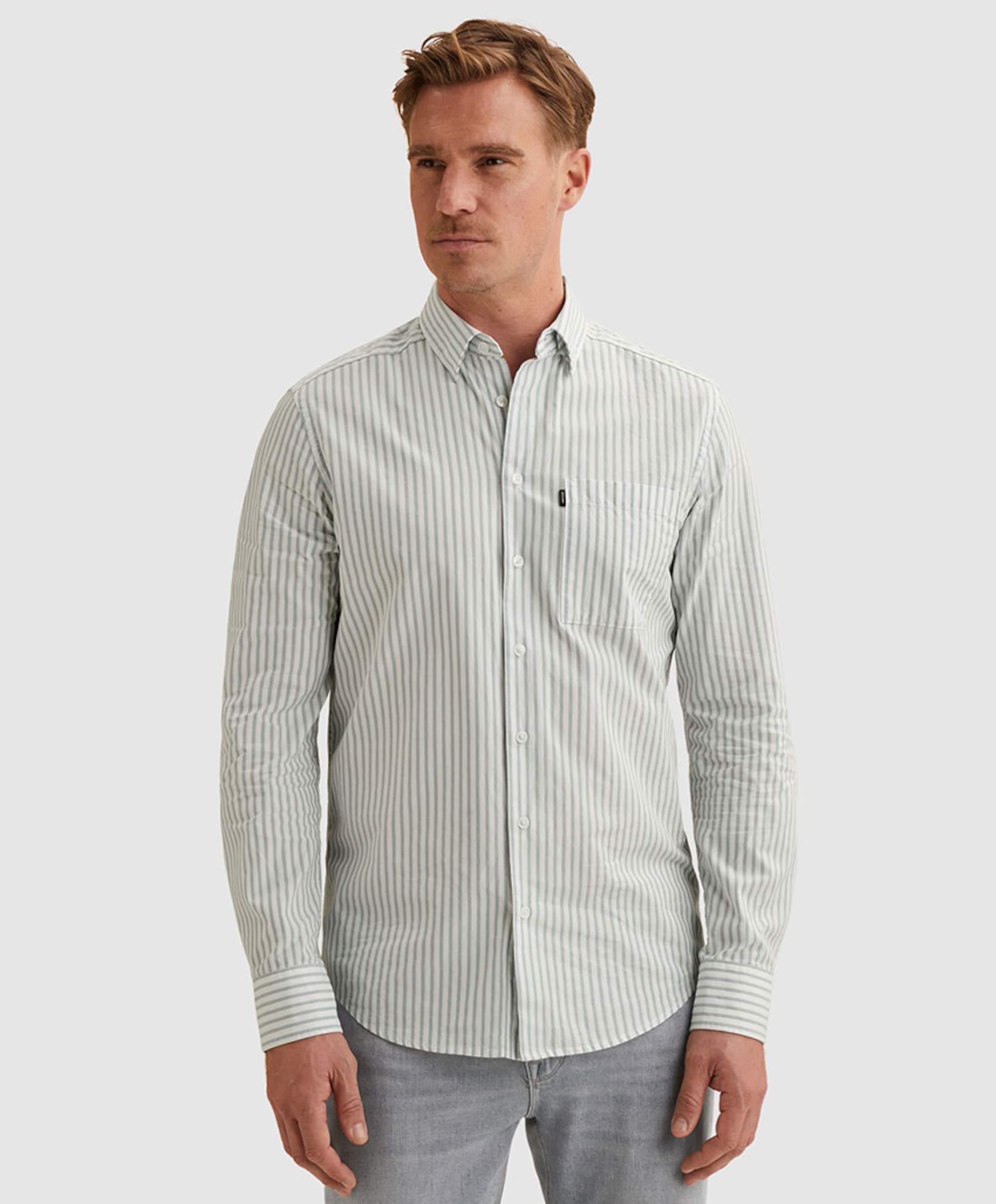 Vanguard Heren overhemd lange mouw blauw