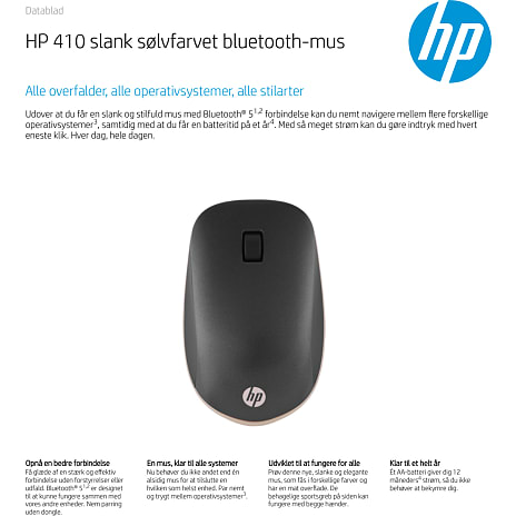 HP 410 trådløs slim mus - Aske Sølv