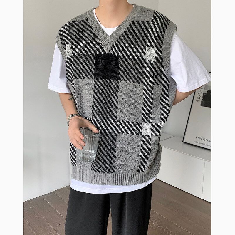 VEAZ - V-hals geruit vest