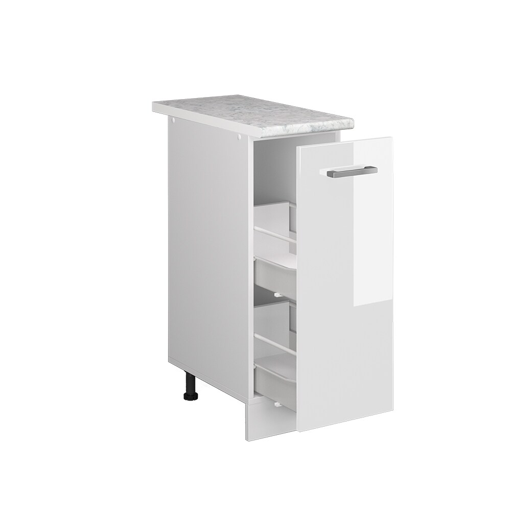 Vicco Apothekerunterschrank Küchenschrank Küchenzeile R-Line 30 cm Weiß Hochglanz Arbeitsplatte