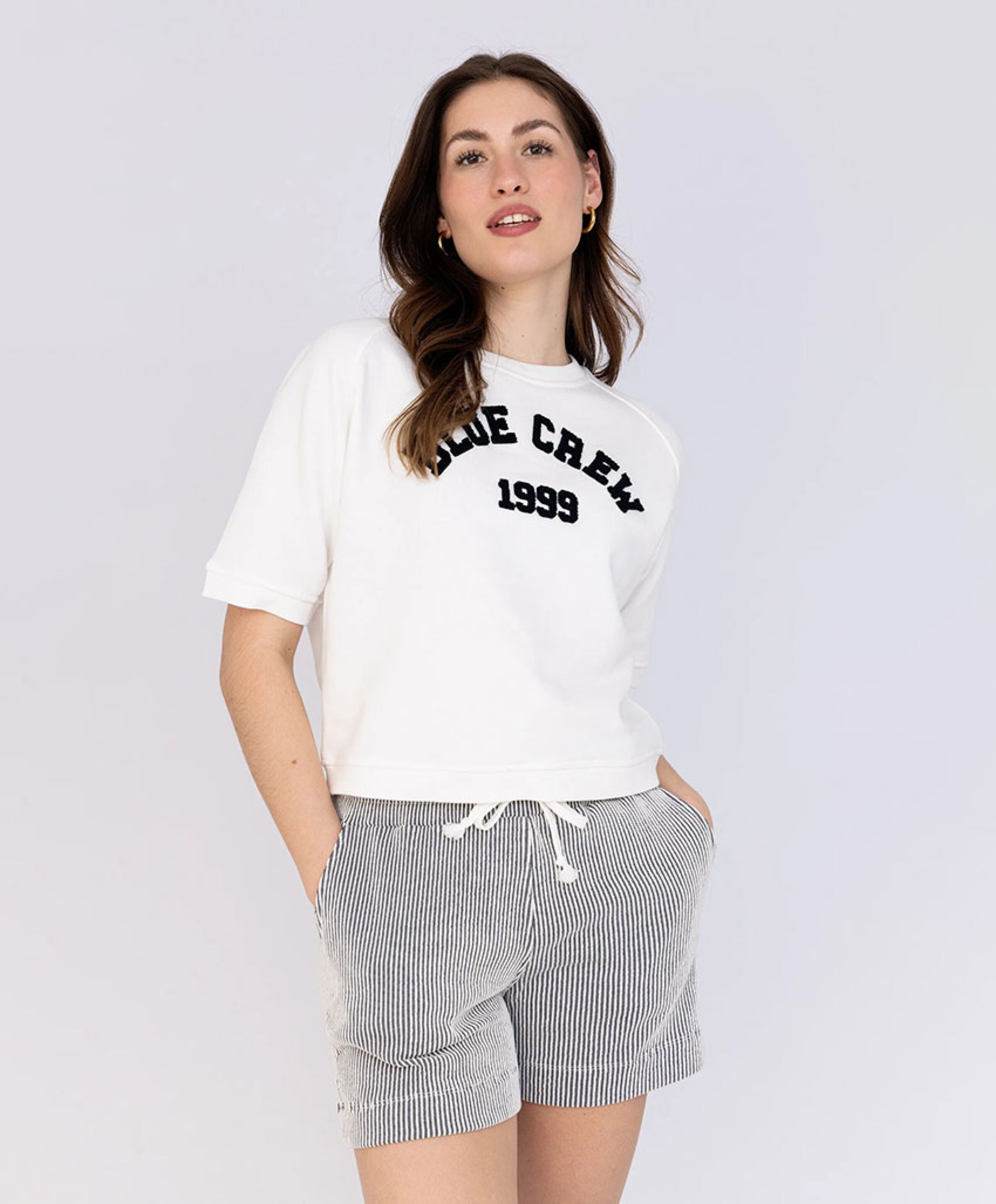 Anna Blue Dames sweater ecru