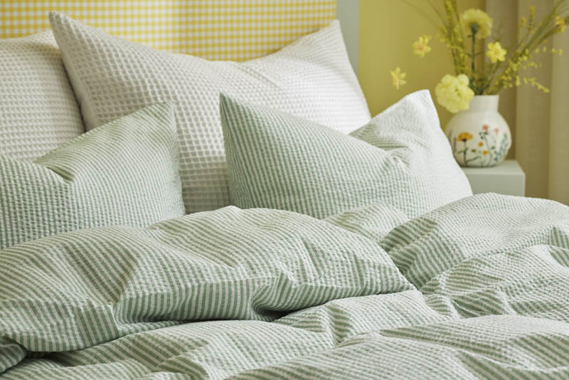 Lykke kreppsengesett 140x200 grønn cream