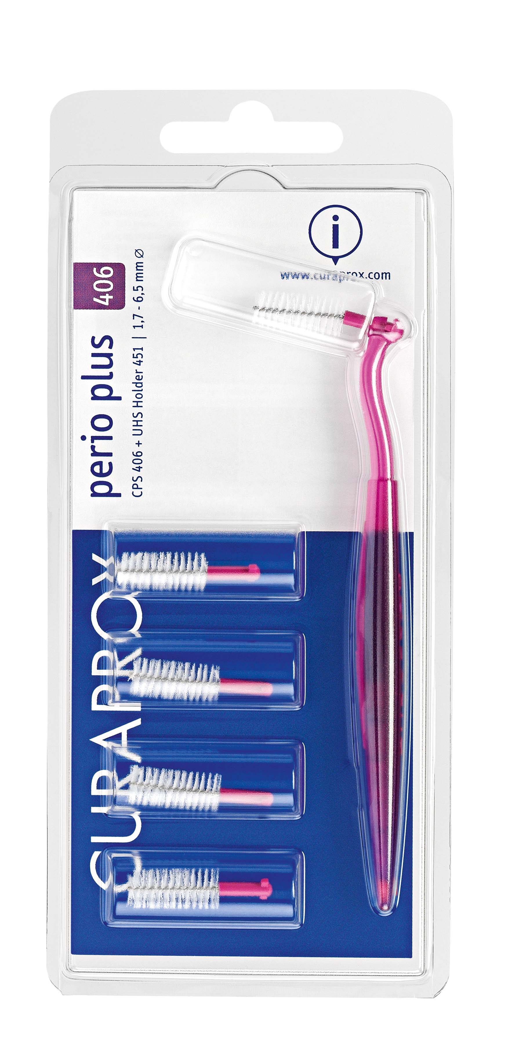 CURAPROX CPS 406 perio plus<br>1 Stück, 5 Interdentalbürsten +Halter