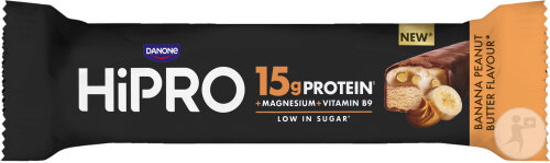 Danone HiPRO Barre Protéinée Magnesium Vitamines B9 Saveur Banane Beurre De Cacahuète 45g
