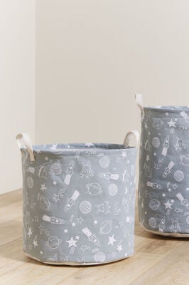 Alice & Fox Oppbevaringskurv 2-pack Space, Grey/white